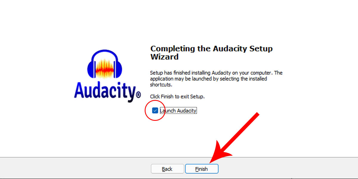 Launch Audacity to record music on laptop